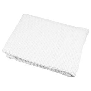 1Pc Waffle Weave Pattern Soft Absorbent Bath Towel White 55.12"x27.56"